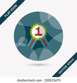 medal flat icon with long shadow,eps10