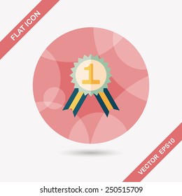 medal flat icon with long shadow,eps10