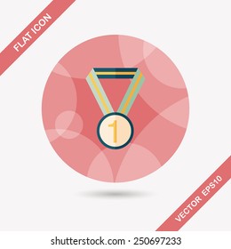 medal flat icon with long shadow,eps10