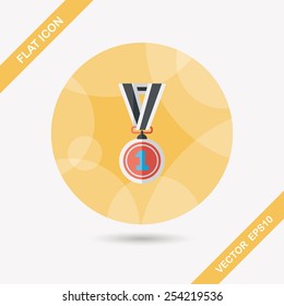 medal flat icon with long shadow,eps10