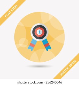 medal flat icon with long shadow,eps10
