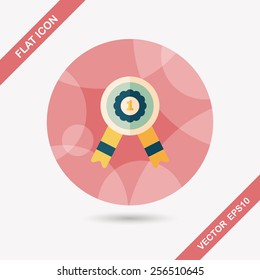medal flat icon with long shadow,eps10