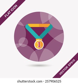 medal flat icon with long shadow,eps10