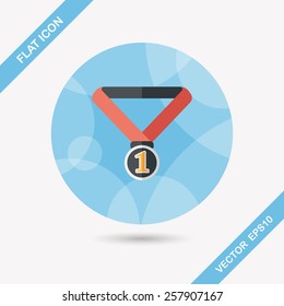 medal flat icon with long shadow,eps10