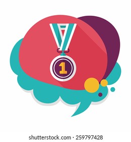 medal flat icon with long shadow,eps10