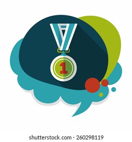 medal flat icon with long shadow,eps10