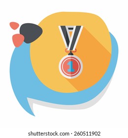 medal flat icon with long shadow,eps10