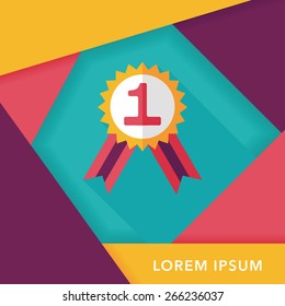 medal flat icon with long shadow,eps10