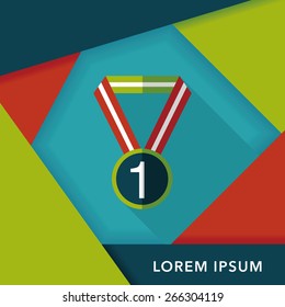 medal flat icon with long shadow,eps10
