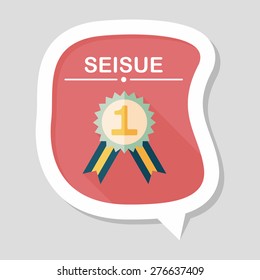 medal flat icon with long shadow,eps10