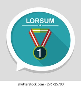 medal flat icon with long shadow,eps10
