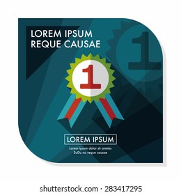 medal flat icon with long shadow,eps10