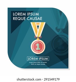medal flat icon with long shadow,eps10
