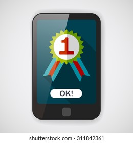 medal flat icon with long shadow,eps10