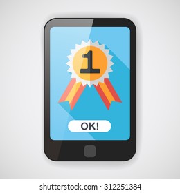 medal flat icon with long shadow,eps10