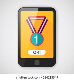 medal flat icon with long shadow,eps10