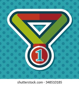 medal flat icon with long shadow,eps10