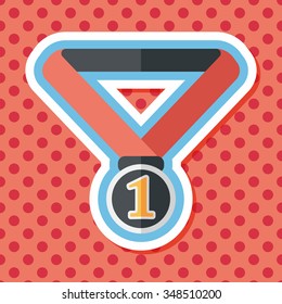 medal flat icon with long shadow,eps10