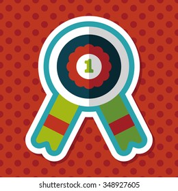 medal flat icon with long shadow,eps10