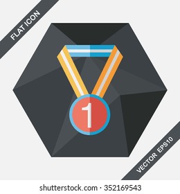 medal flat icon with long shadow,eps10
