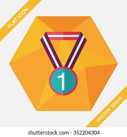 medal flat icon with long shadow,eps10
