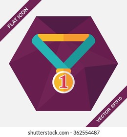 medal flat icon with long shadow,eps10