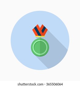 Medal flat  icon with long shadow,eps10