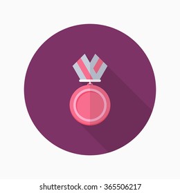 Medal flat  icon with long shadow,eps10