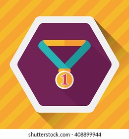medal flat icon with long shadow,eps10