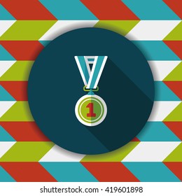 medal flat icon with long shadow,eps10