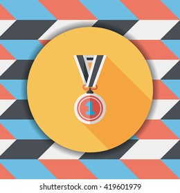 medal flat icon with long shadow,eps10