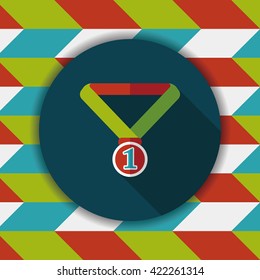 medal flat icon with long shadow,eps10