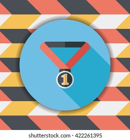 medal flat icon with long shadow,eps10