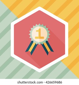medal flat icon with long shadow,eps10