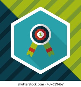 medal flat icon with long shadow,eps10