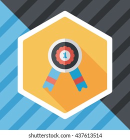 medal flat icon with long shadow,eps10
