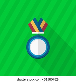 Medal flat  icon with long shadow,eps10