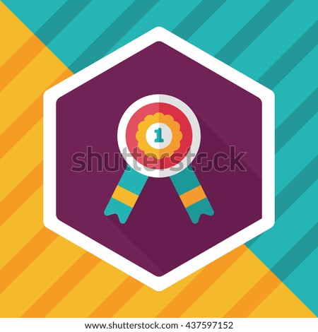 medal flat icon with long shadow,eps10