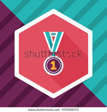 medal flat icon with long shadow,eps10