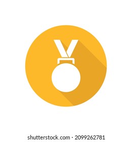 Icono plano de medalla con sombra