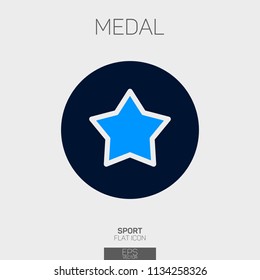 Medal flat icon two colors