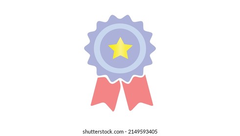 Icono de vector de línea plana Medal en diseño moderno de moda aislado en fondo blanco.