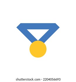 Medal flache Vektorgrafik, Illustration. Medaillenpreis