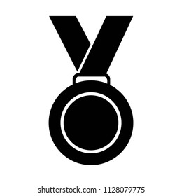 medal flat vector award icon - 1st winner champion