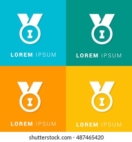 Medal Four Color Material Designed Icon / Logo