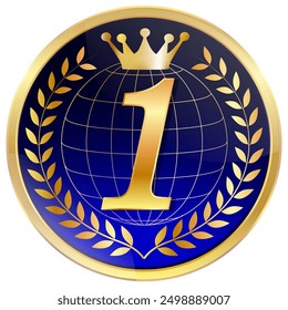 medal frame crown gold icon