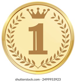 medal frame crown gold icon