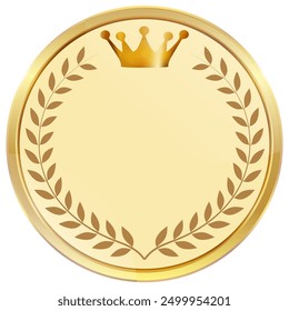 medal frame crown gold icon