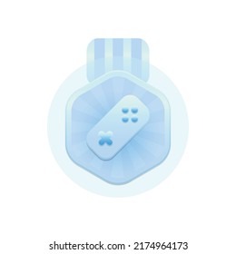 Medal with game stick design vector