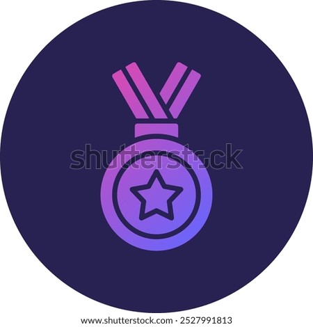 Medal Glyph Circle Gradient Icon